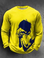Men's UK Punk Music Lover Printed Waffle Tops