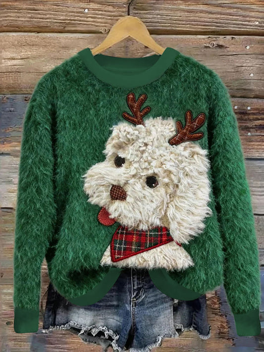 Women's Dog Art Print Casual Top