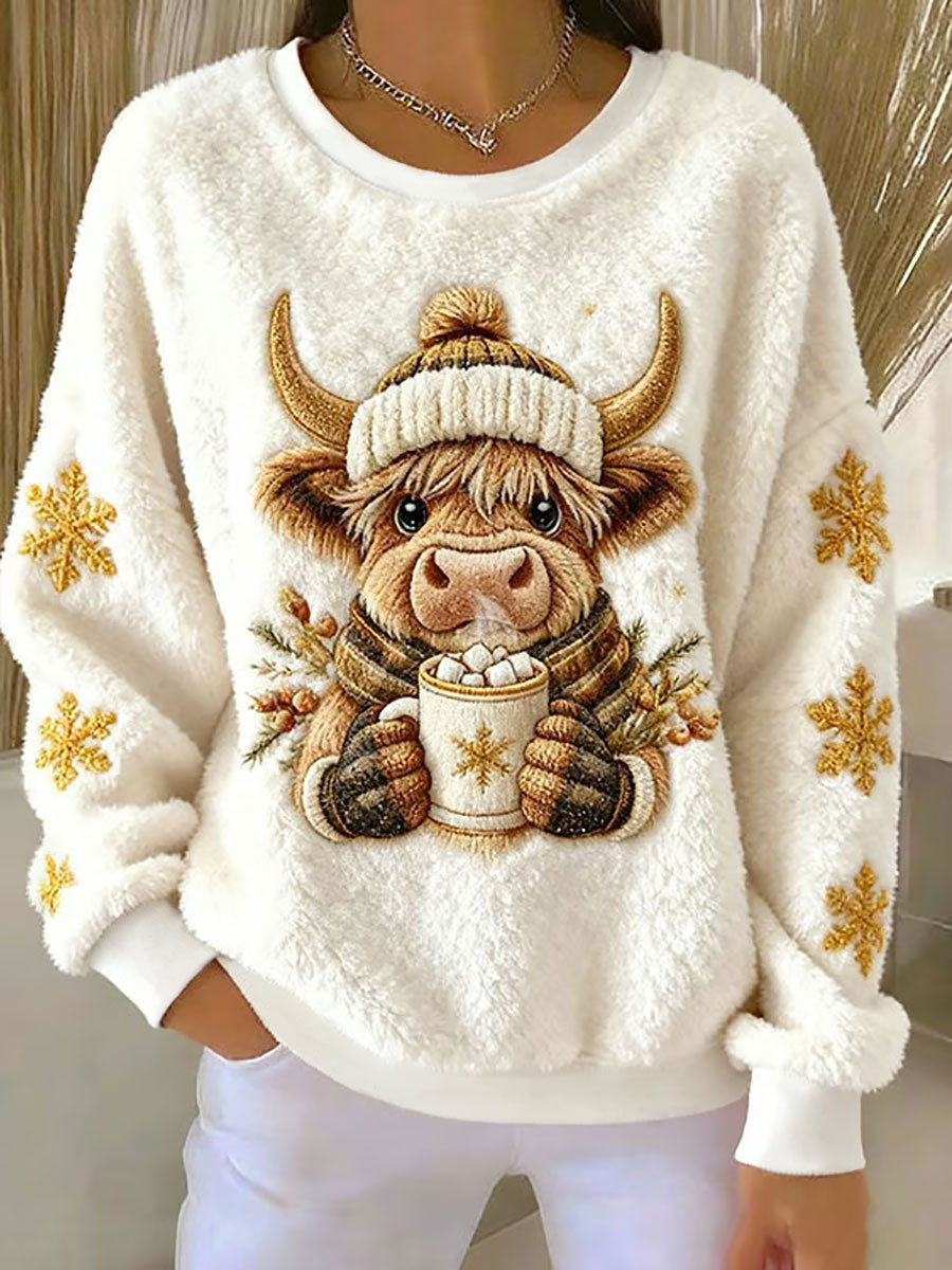 Women's Highland Cow Art Print Casual Top