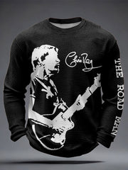 Men's The Road Man Music Lover Printed Waffle Tops