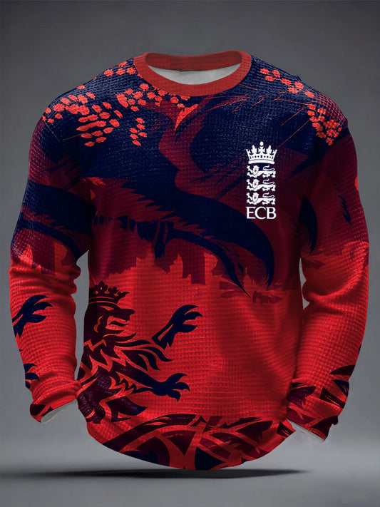 Men's Cricket Printed Waffle Long Sleeve Sweatshirt