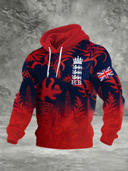 Men's Cricket Printed Checkered Cotton Hoodie