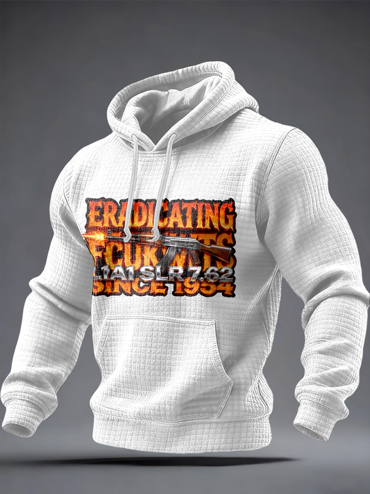 Men's SLR Gun L1AL 7.62 Printed Checkered Cotton Hoodie