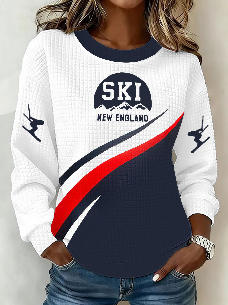 Women's Winter Sports 2026 Skiing Printed Sweatshirt