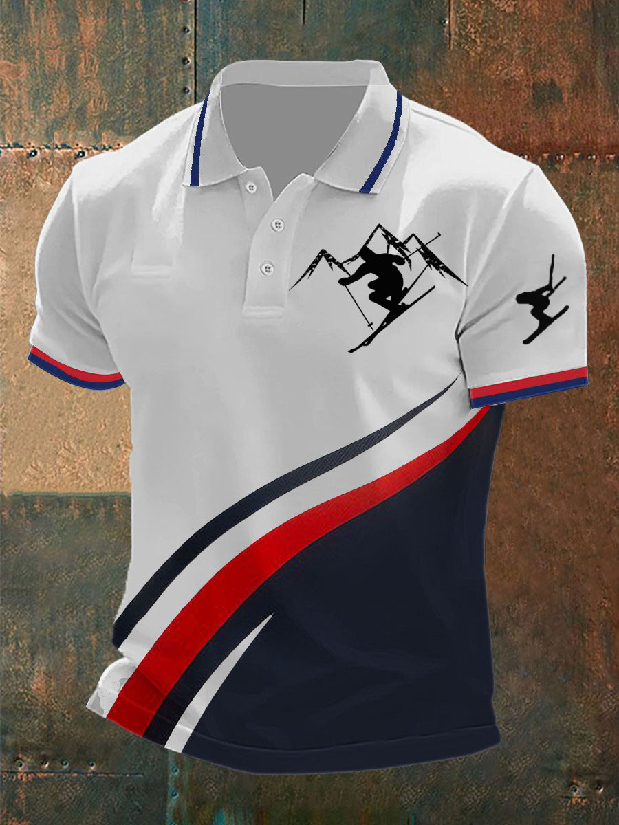 Men's Winter Sports 2026 Skiing Printed Shirt