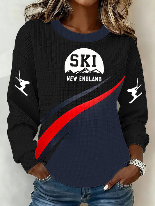 Women's Winter Sports 2026 Skiing Printed Sweatshirt