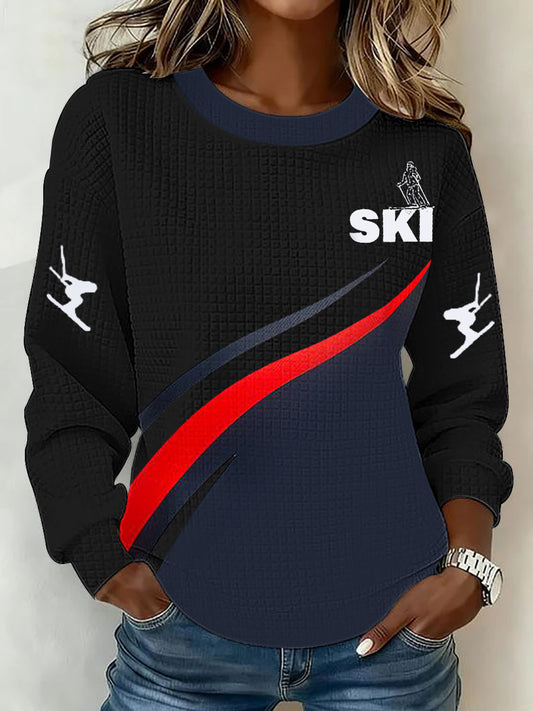 Women's Winter Sports 2026 Skiing Printed Sweatshirt