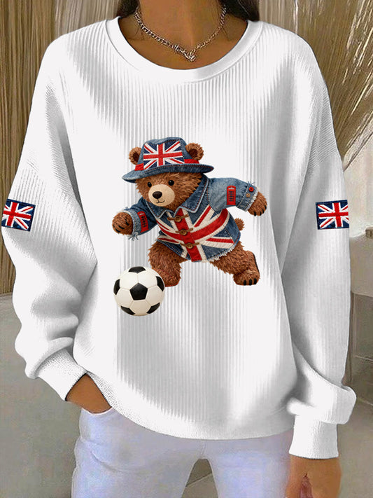 Women's British Style Print Casual Sweatshirt