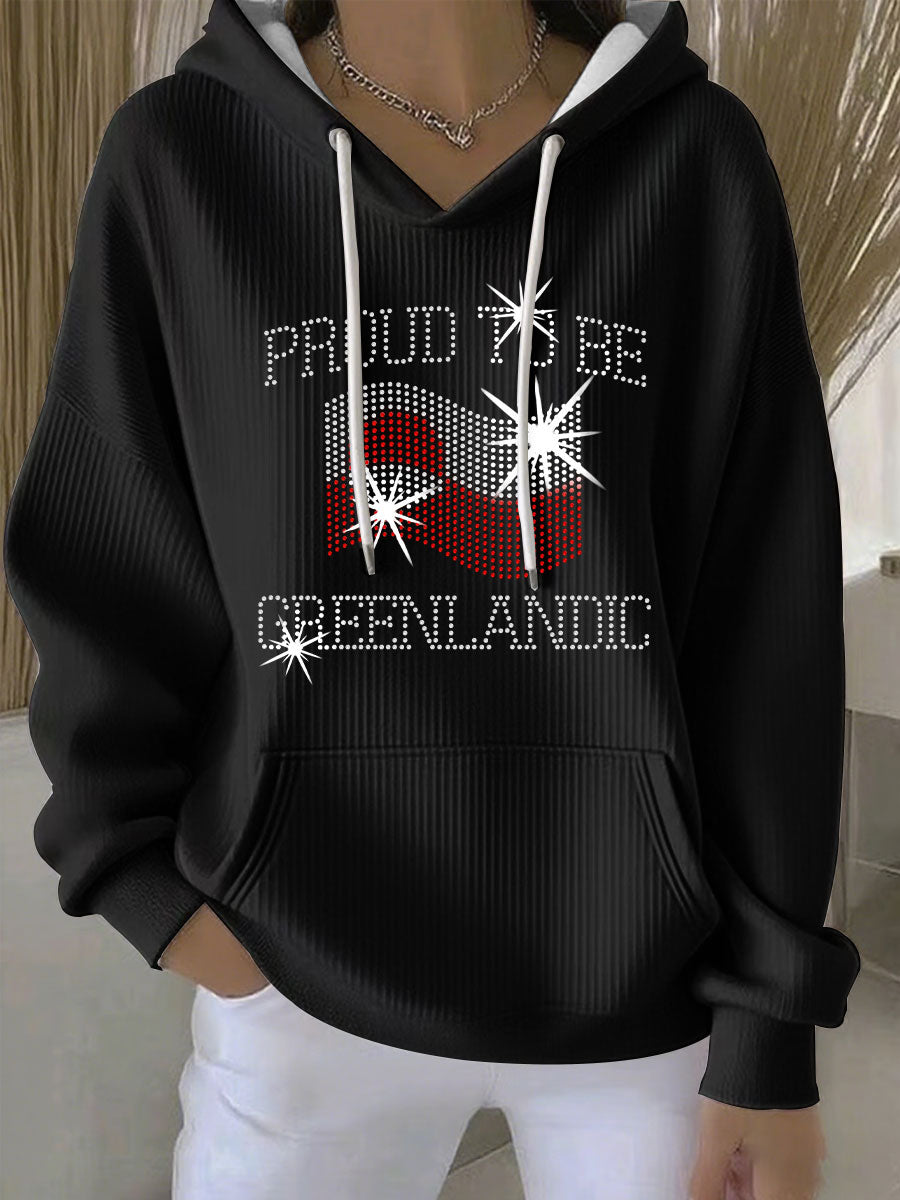 Women's Proud To Be Greenlandic Printed Casual Hoodie