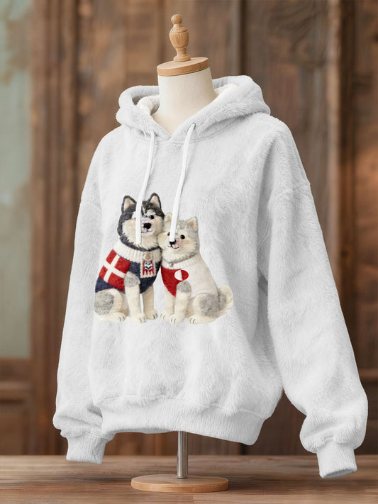 Women's Greenland Dog Flannel Hoodie