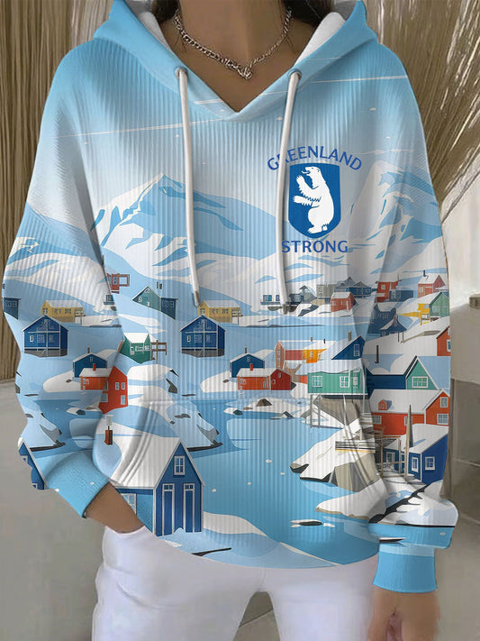 Women's Greenland Strong Printed Casual Hoodie