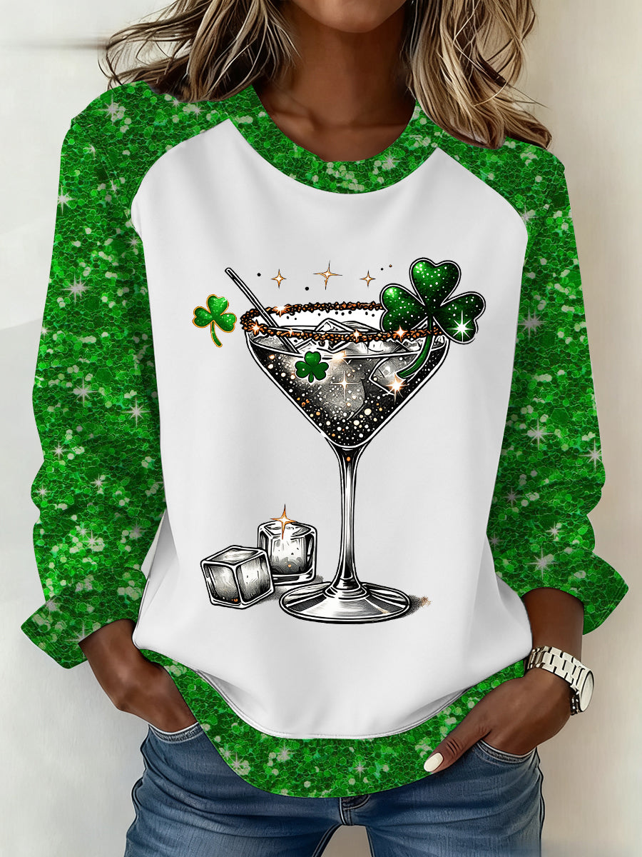 Women's St Patrick’s Shamrock Hot Mess Printed Sweatershirt