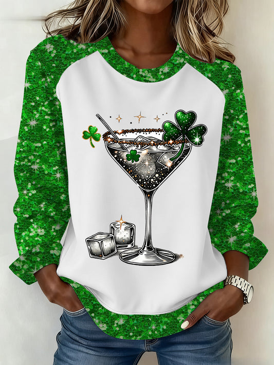 Women's St Patrick’s Shamrock Hot Mess Printed Sweatershirt