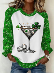 Women's St Patrick’s Shamrock Hot Mess Printed Sweatershirt