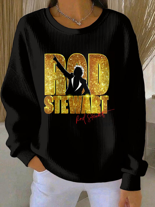 Women's Rod Stewart Print Casual Sweatshirt