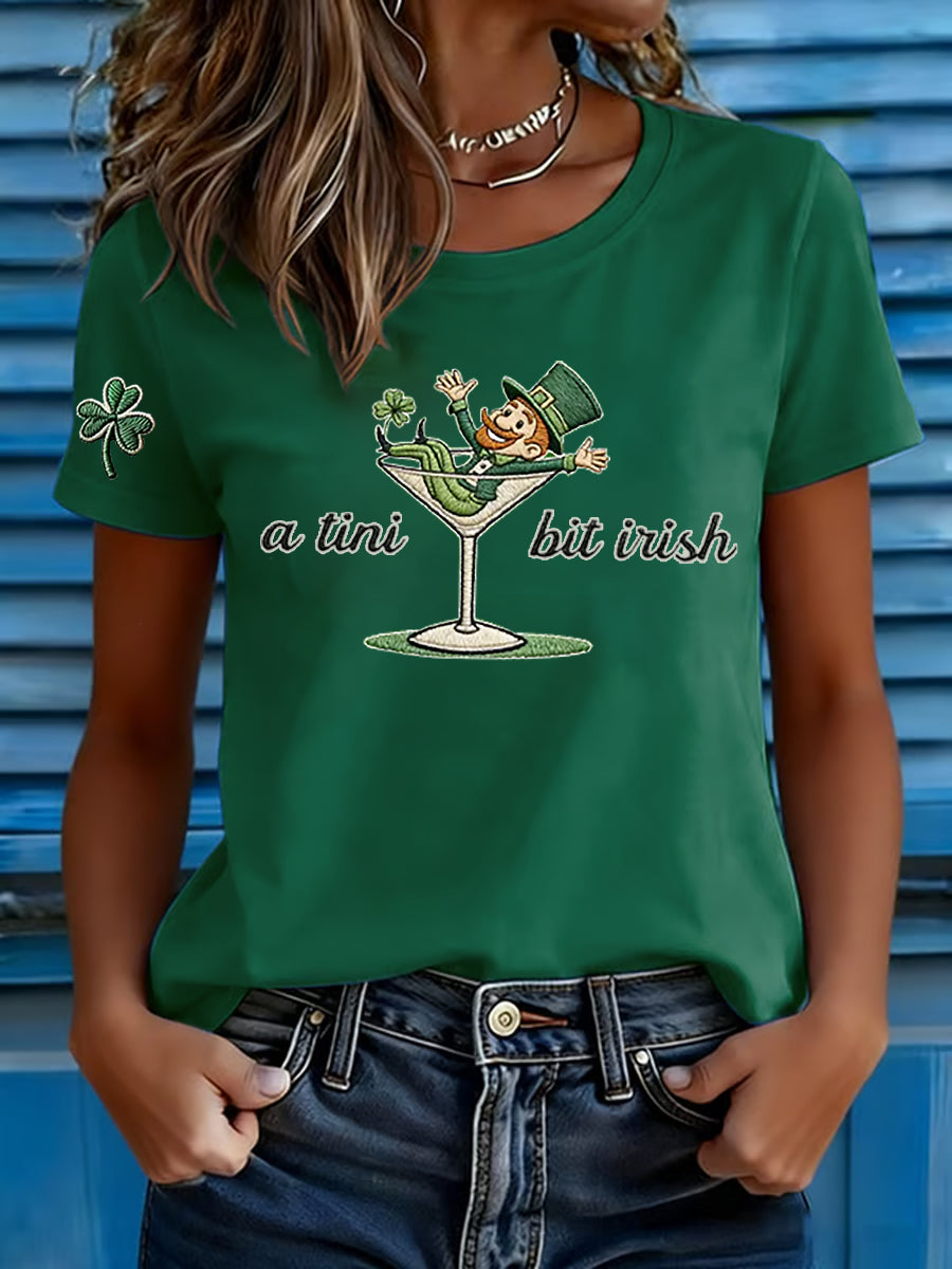 Women's Funny St. Patrick's Day Shamrock Art  Short Sleeve  T-shirt