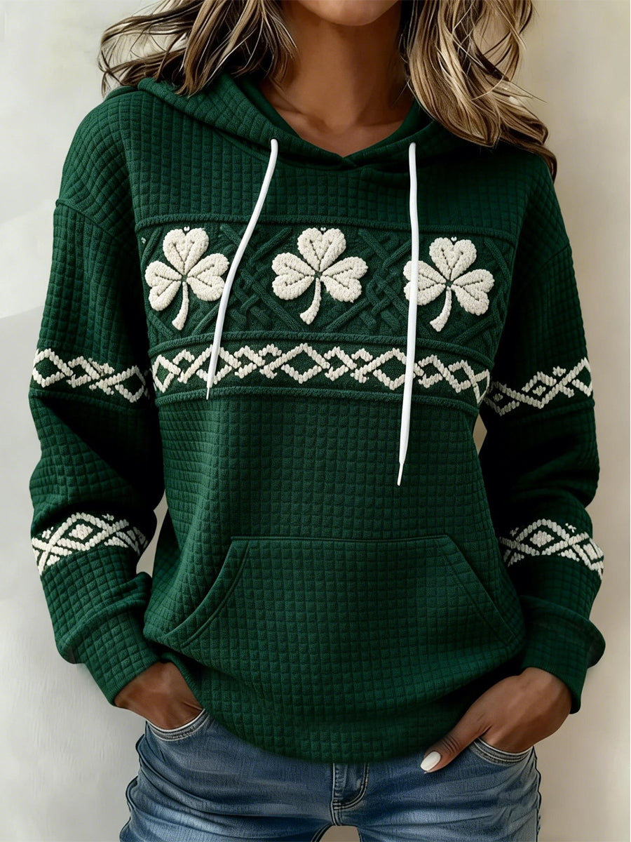 Women's St. Patrick's Day Print Large-sized Hooded Sweatshirt