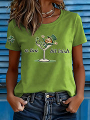 Women's Funny St. Patrick's Day Shamrock Art  Short Sleeve  T-shirt