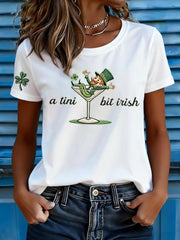 Women's Funny St. Patrick's Day Shamrock Art  Short Sleeve  T-shirt