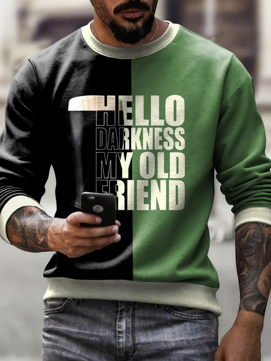 Men's Hello Darkness My Old Friend Crew Neck Sweatshirt