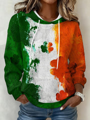 Women's St. Patrick's Day Print Large-sized Hooded Sweatshirt