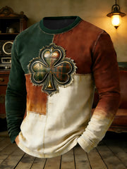 Men's St.Patrick's Day long sleeve round neck T-shirt