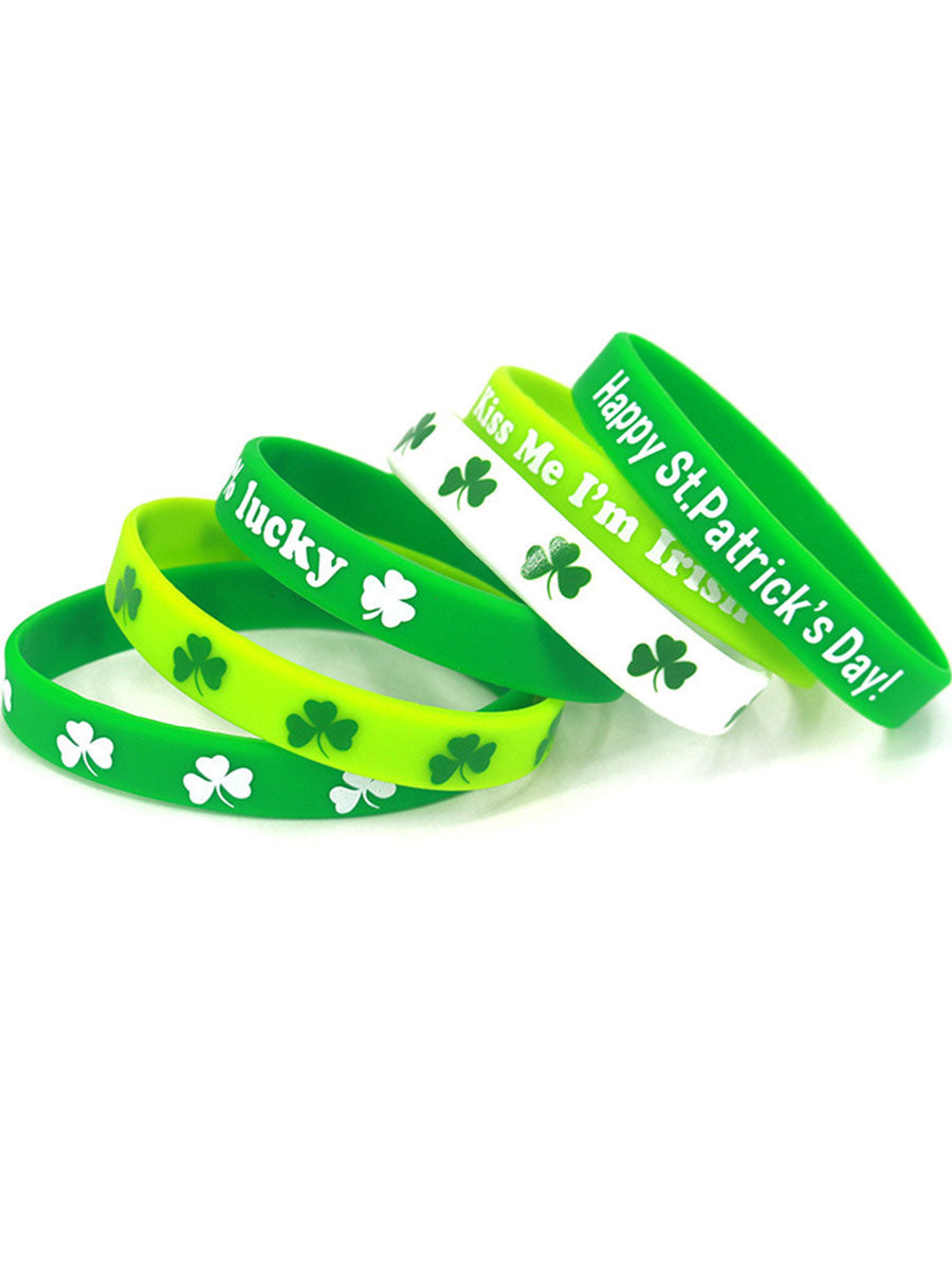 St. Patrick's Day Silicone Bracelets (Pack of 6)