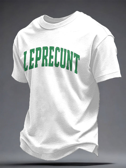 Men's Funny St.Patricks Day Leprecunt Printed T-shirt