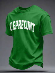 Men's Funny St.Patricks Day Leprecunt Printed T-shirt