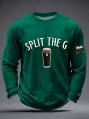 Men's St. Patrick's Day Split the G Printed Waffle Long Sleeve T-Shirt