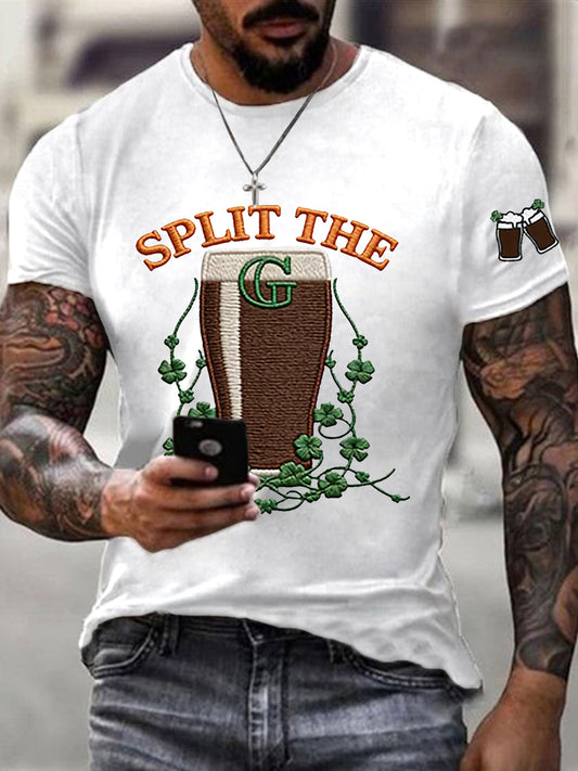 Men's St. Patrick's Day Split the G Printed Short Sleeve T-Shirt