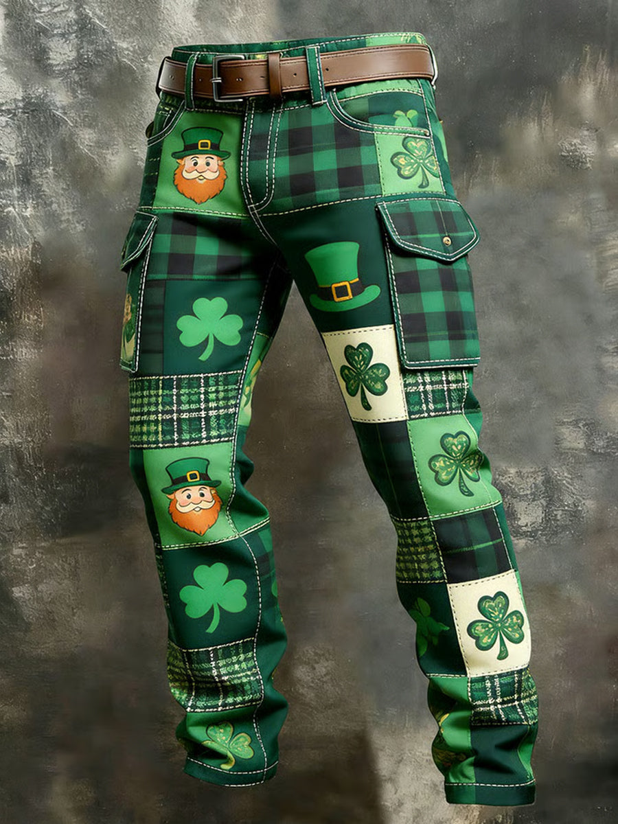 Men's St. Patrick's Day Shamrocks Print Casual Pants