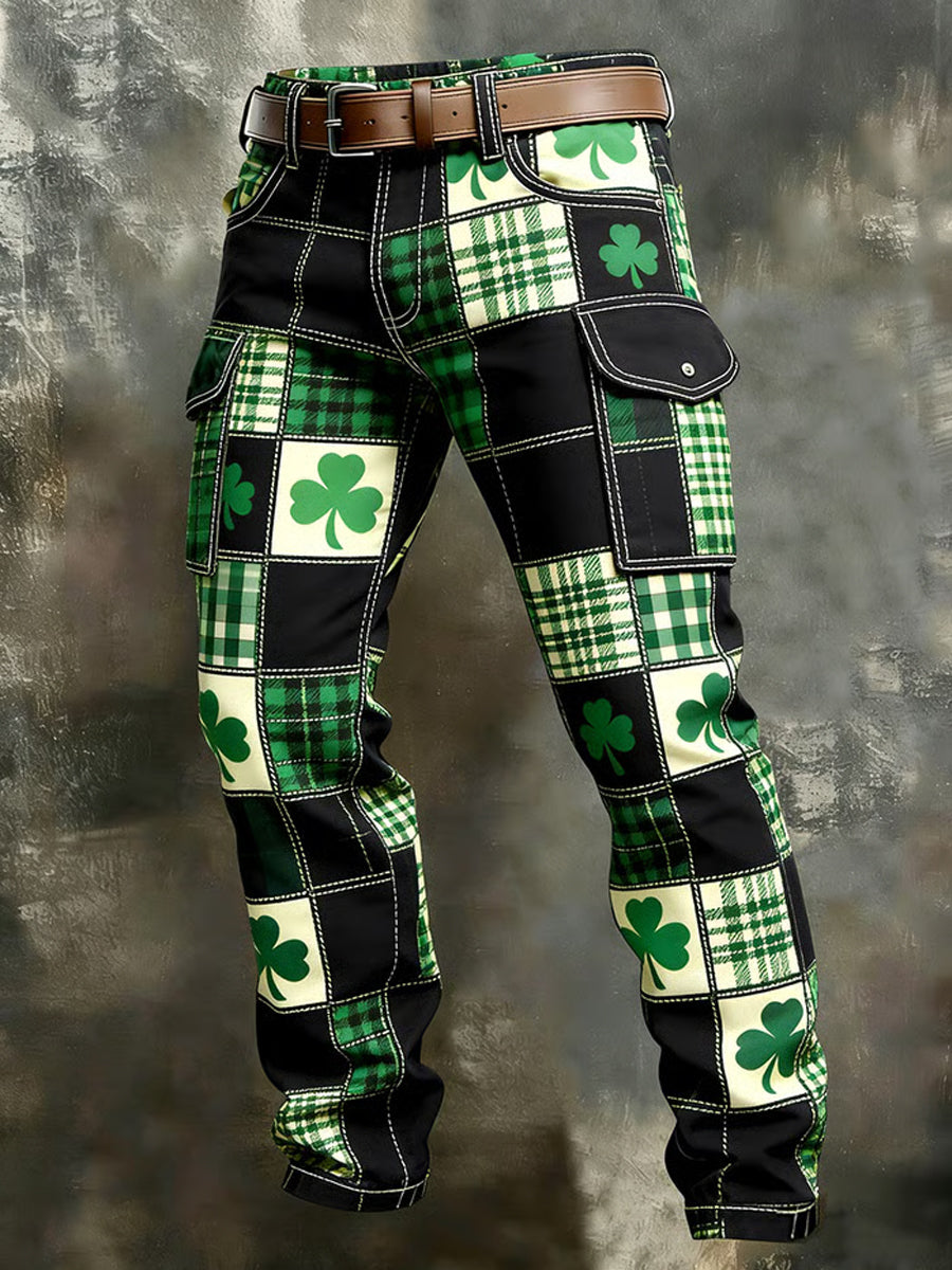 Men's St. Patrick's Day Shamrocks Print Casual Pants