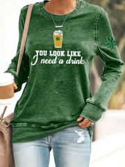 Women's  St. Patrick's Day Polyester Waisted Sweatshirt