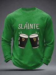 Men's Sláinte St. Patrick's Day Waffle Long Sleeve T-Shirt