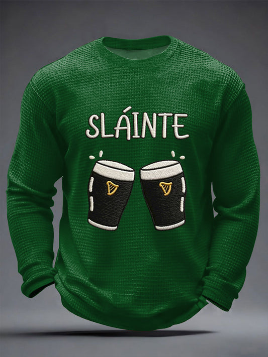 Men's Sláinte St. Patrick's Day Waffle Long Sleeve T-Shirt
