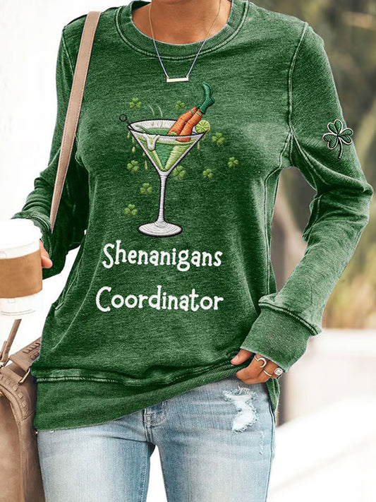 Women's  St. Patrick's Day Polyester Waisted Sweatshirt