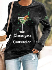Women's  St. Patrick's Day Polyester Waisted Sweatshirt