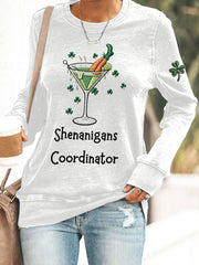 Women's  St. Patrick's Day Polyester Waisted Sweatshirt