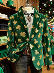 Men’s St. Patrick's Day Shamrocks Print Casual Suit