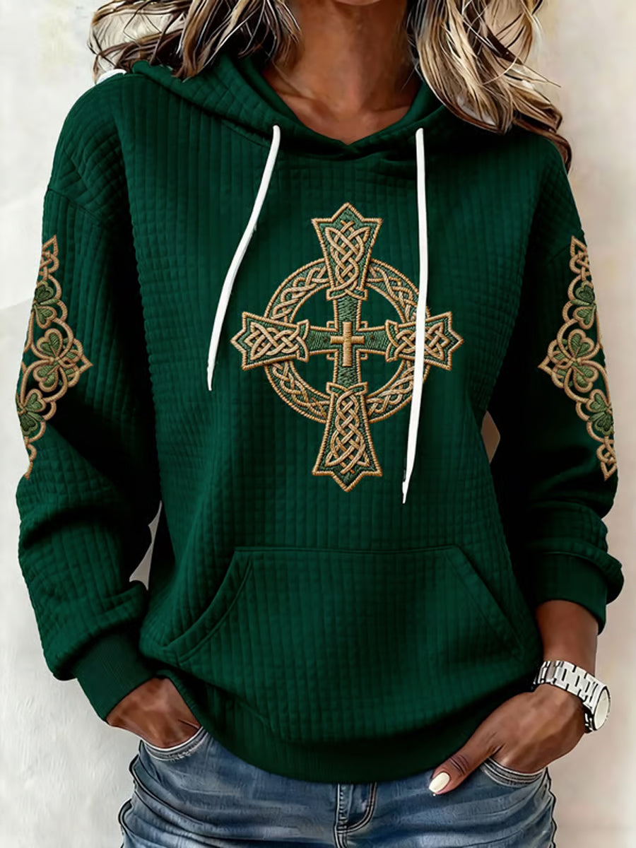 Women's St. Patrick's Day Print Large-sized Hooded Sweatshirt