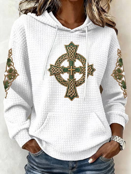Women's St. Patrick's Day Print Large-sized Hooded Sweatshirt