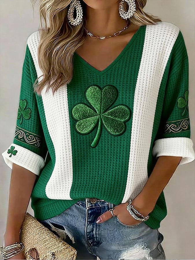 Women's St.Patrick's Day Printed Waffle T-shirt