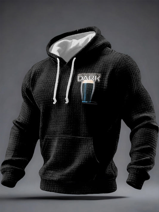 Men's Don't Be Afraid of The Dark Checkered Cotton Hoodie