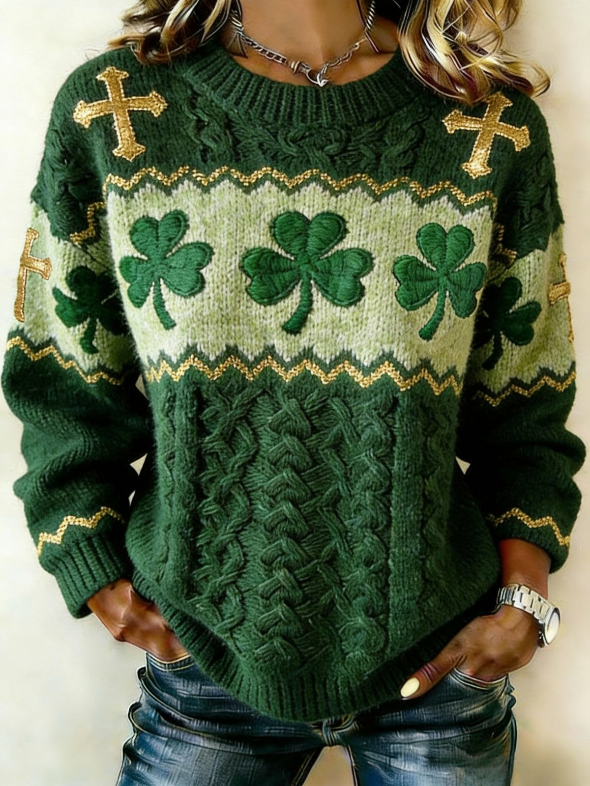 Women's St. Patrick's Day Printed Sweater