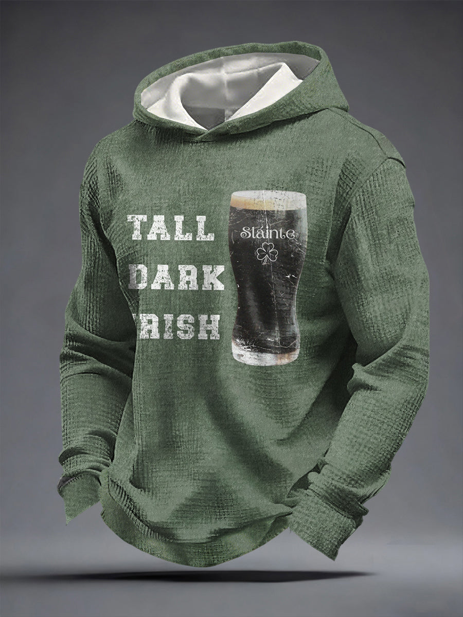 Men's Talk Dark Irish Printed Hoodie