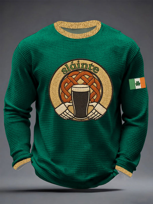 Men's St.Patrick's Day Waffle Long Sleeve T-Shirt