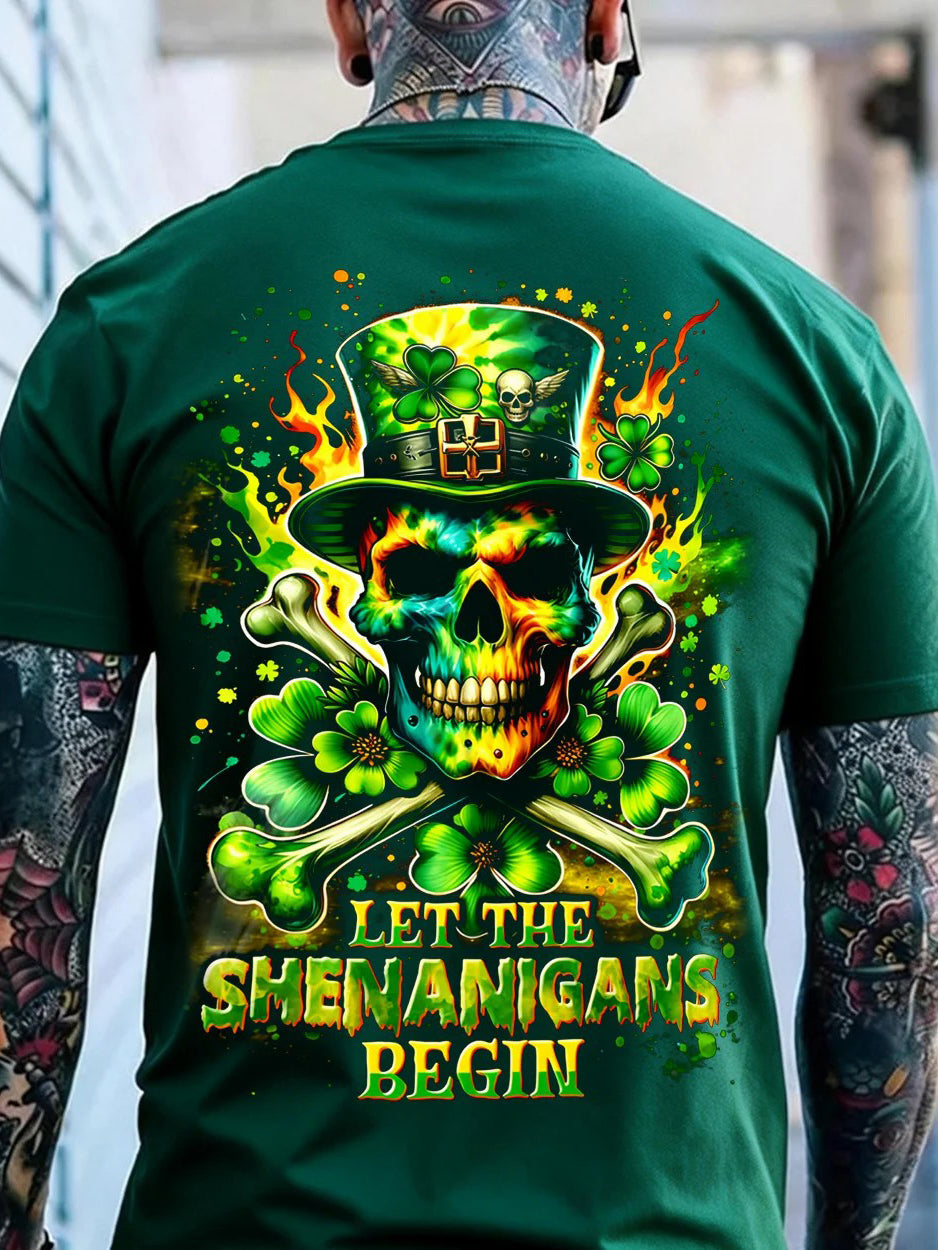 Men's St. Patrick‘s Day Let The Shenanigans Begin Printed T-shirt