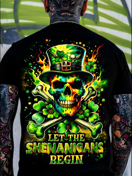 Men's St. Patrick‘s Day Let The Shenanigans Begin Printed T-shirt