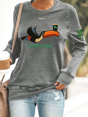 Women's St. Patrick'S Day Printed Polyester Waisted Sweatshirt